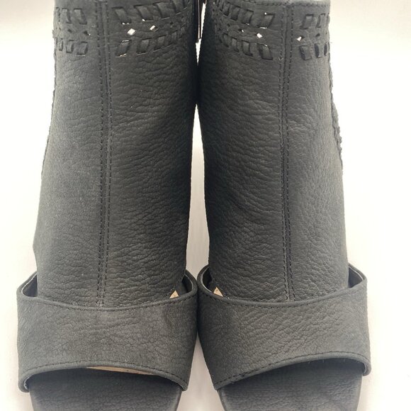 Vince Camuto Emma Leather Peep-Toe Zip Caged Heel Women’s Size US 7 Black - Picture 11 of 14